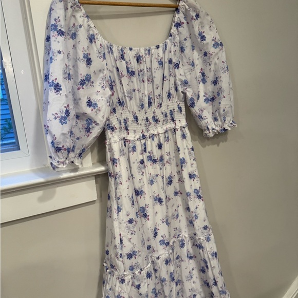 NWT LoveShackFancy x Target Gemma in White Floral Puff-Sleeve Maxi Dress XS - Picture 14 of 16